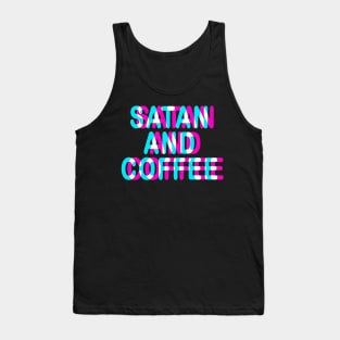 SATAN AND COFFEE - FUNNY TRIPPY 3D SATANIC OCCULT Tank Top